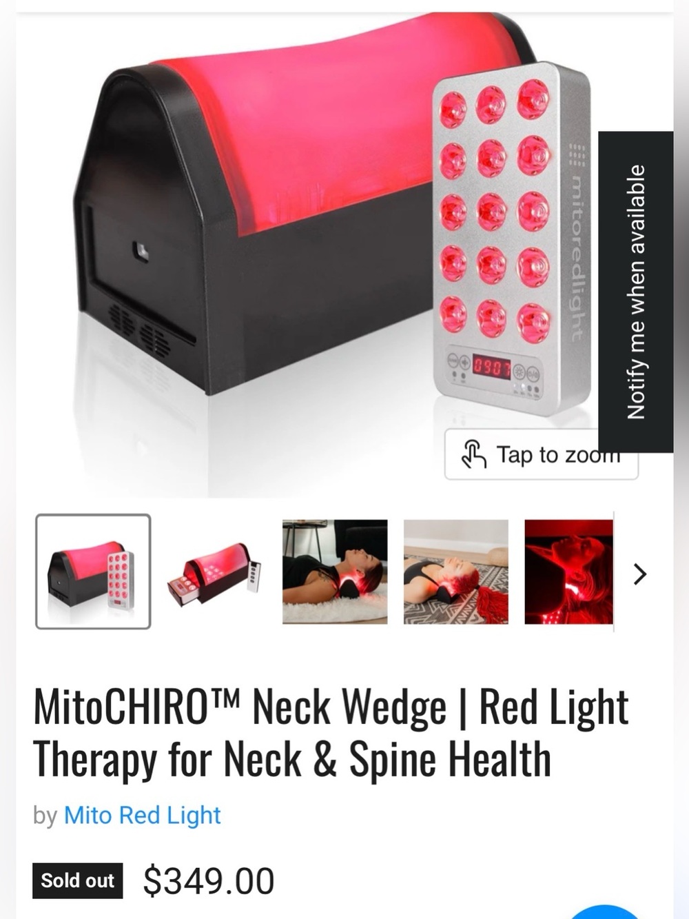 MitoCHIRO™ Neck Wedge | Red Light Therapy for Neck & Spine Health
